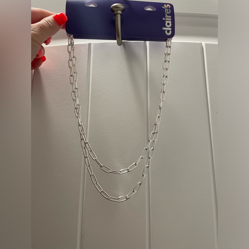 Set of 2 silver chain necklaces